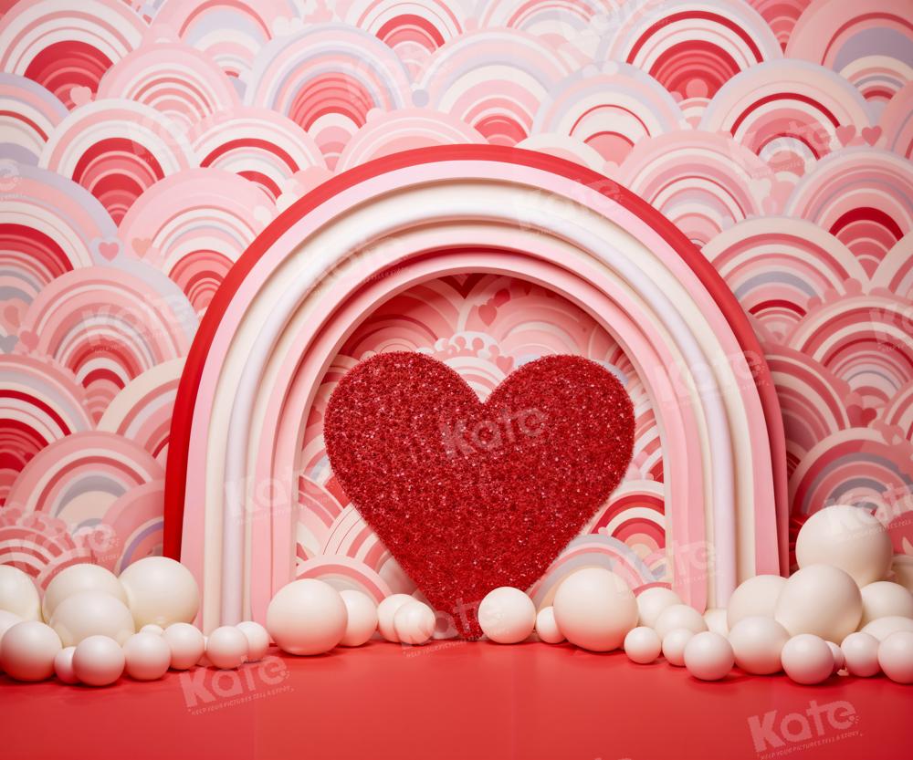 Roze achtergrond met liefdesballonnen voor Valentijnsdag ontworpen door Emetselch