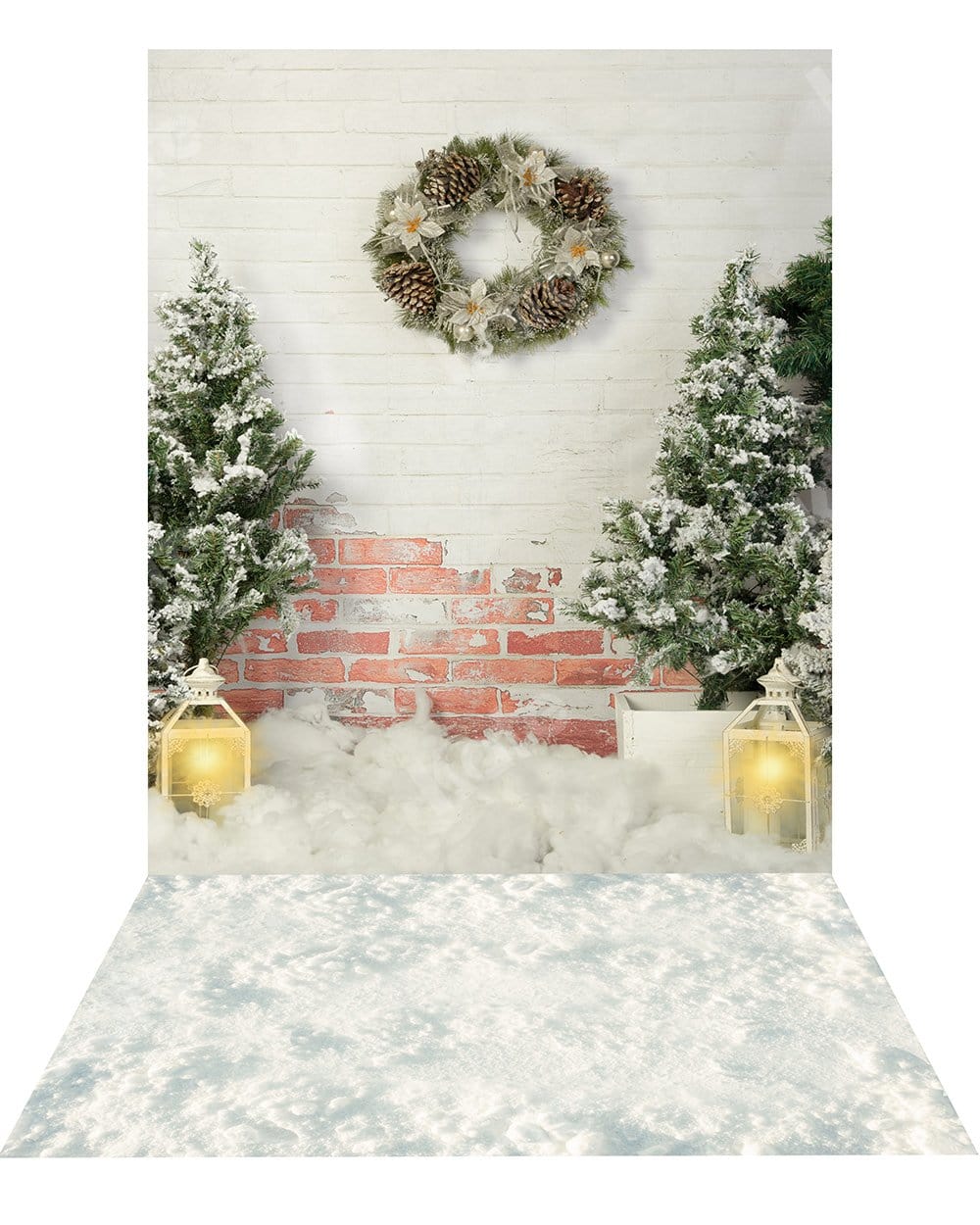 Kate Christmas Backdrop+ Snow Rubber Floor Mat - Kate Backdrop