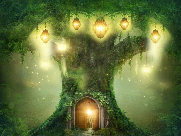 Kate Spirit Fairy Tree House Forest Children Backdrop for Photography