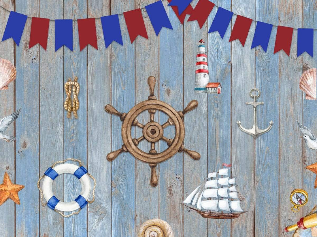 Kate Adventure Nautical Sailor Children Backdrop for Photography Desig