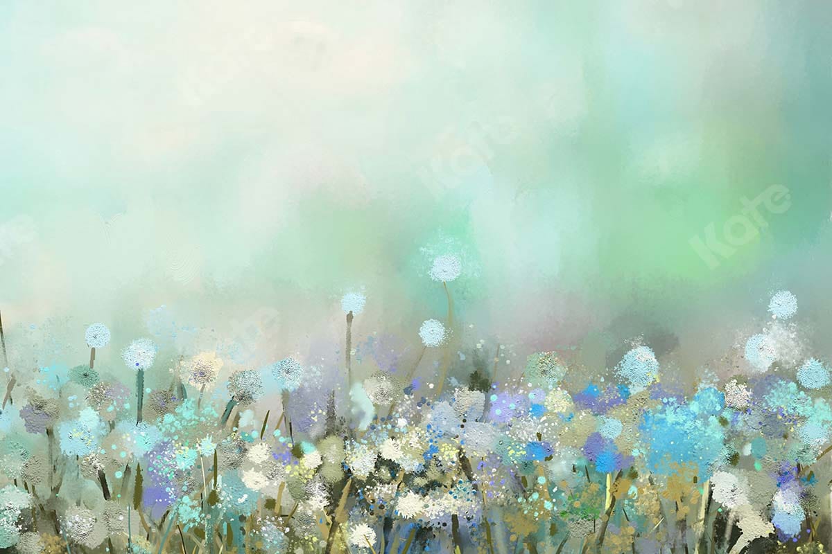 Primavera degli animali domestici / Arte floreale d'arte: sfondo nebbioso di tarassaco progettato da GQ