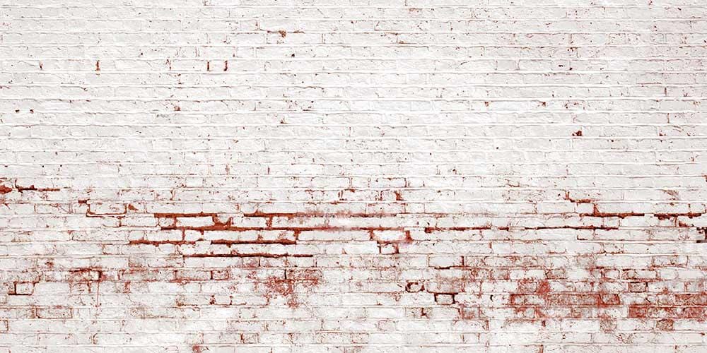 Kate Retro Distressed Brick White Wall Backdrop Designed by Kate Image - Kate Backdrop