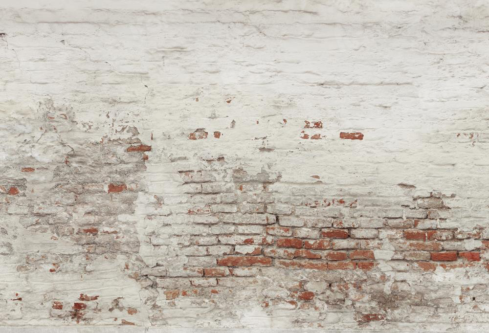 Beschadigde bakstenen witte muurachtergrond voor fotografie ontworpen door Pine Park Collection