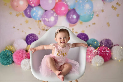 Kate Birthday Balloons and Stars Backdrop Designed By Mandy Ringe Phot