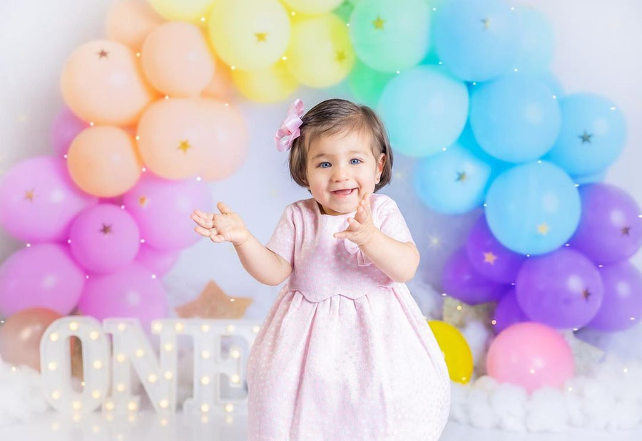 Kate Rainbow Balloons Garland Children Cake Smash Backdrop Designed by