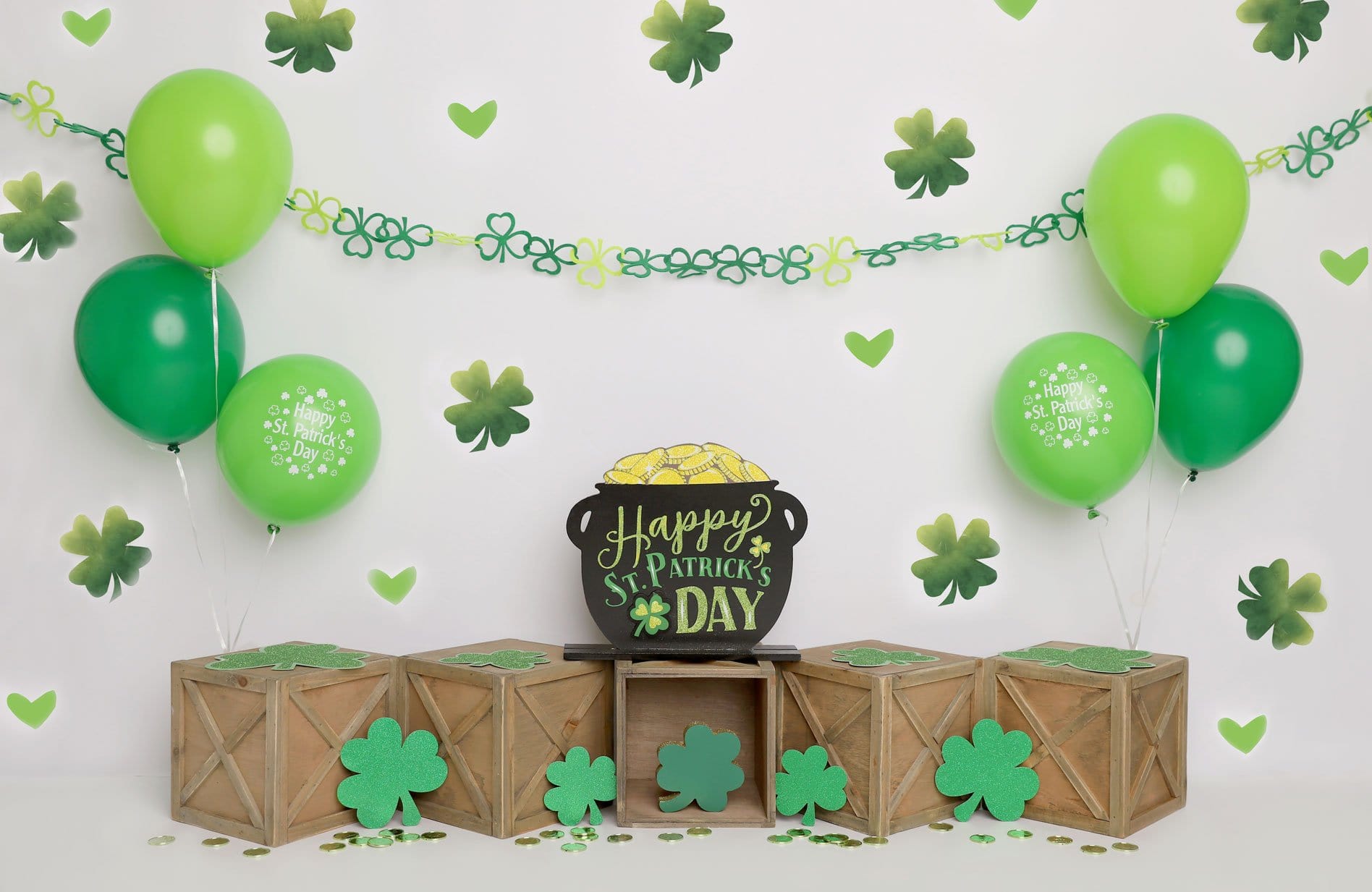  Baocicco 7x5ft Vinyl St.Patrick's Day Backdrop Pot of Gold  Photography Background Lucky Irish Shamrock Wooden Texture Wall Grass Field  Children Baby Adults Portraits Photo Studio : Electronics