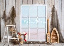 Kate Summer Sailor Boatman Window Backdrop Designed By Rose Abbas - Kate Backdrop