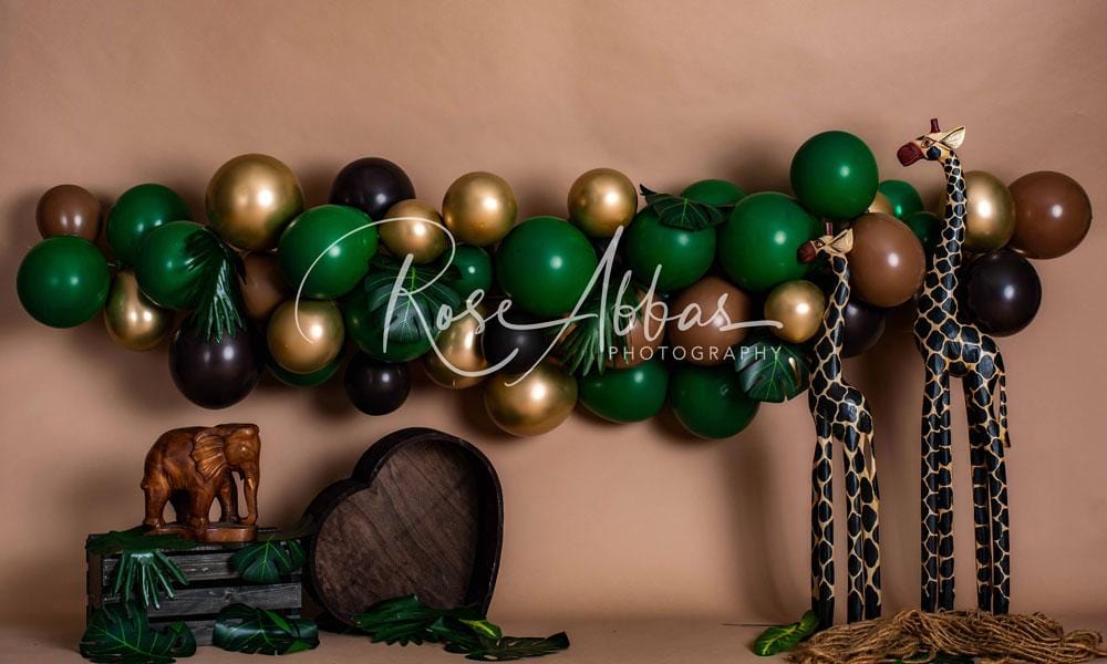 Kate Birthday Balloon Giraffe Cake Smash Backdrop Designed By Rose Abbas - Kate Backdrop