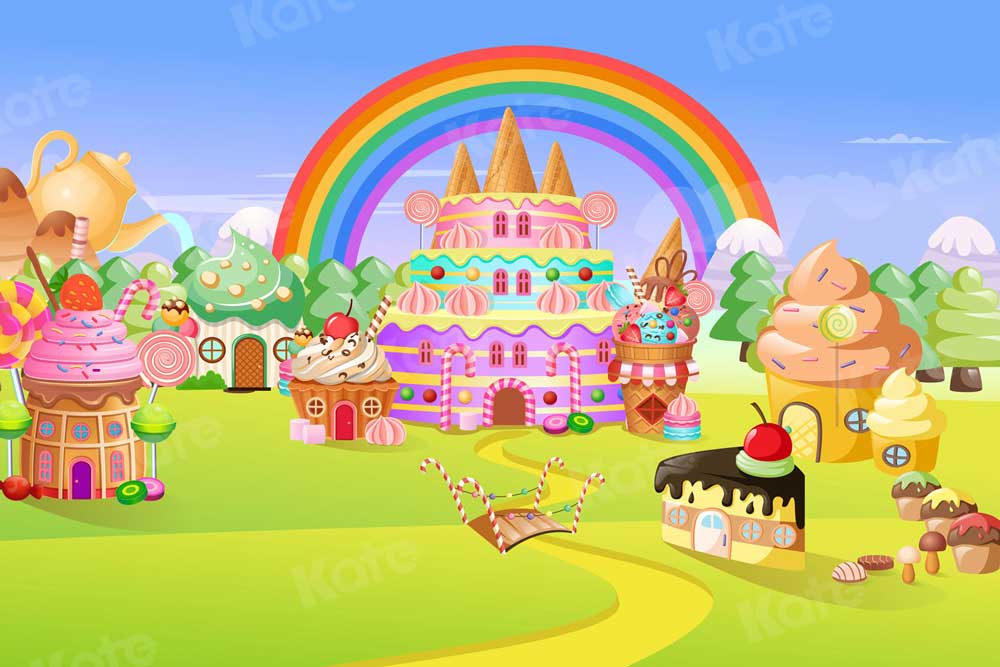 Kate Suger Paradise Rainbow Cake Smash Backdrop for Photography - Kate Backdrop