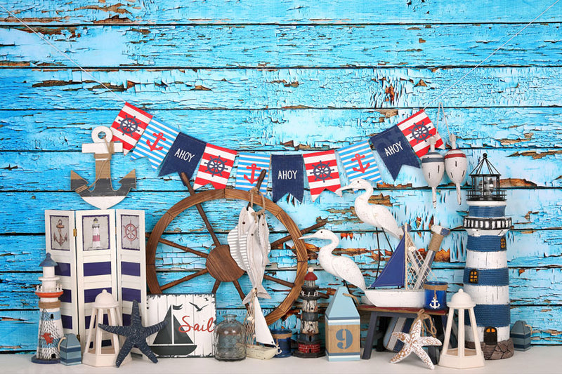 Kate Sail Cake Smash Wood Flag Backdrop for Photograph