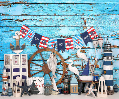 Kate Sail Cake Smash Wood Flag Backdrop for Photograph