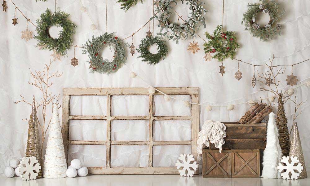 Rustic store christmas background