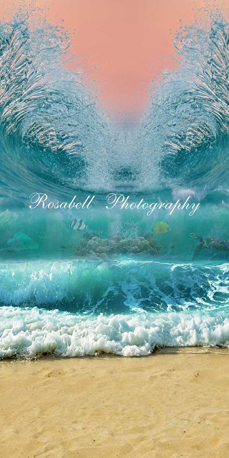 Kate Summer Beach Waves Backdrop Designed by Rosabell Photography - Kate Backdrop