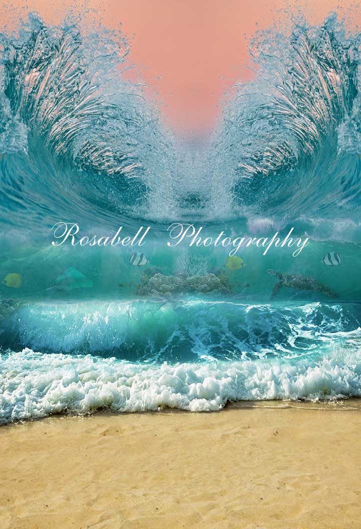 Kate Summer Beach Waves Backdrop Designed by Rosabell Photography - Kate Backdrop