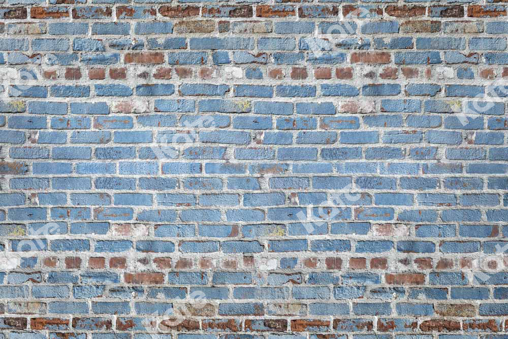 Blauwe bakstenen muur achtergrond in retro shabby ontwerp door Kate Afbeelding