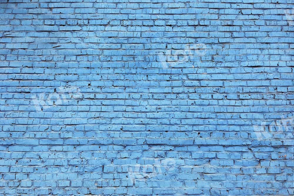 Blauwe bakstenen muurachtergrond ontworpen door Chain Photography