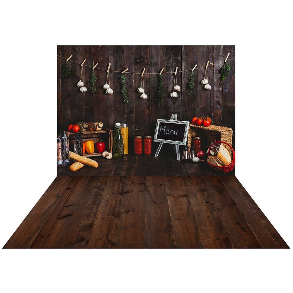 Kate Cake Smash Wood Kitchen Backdrop Designed By Rose Abbas(Clearance US only)