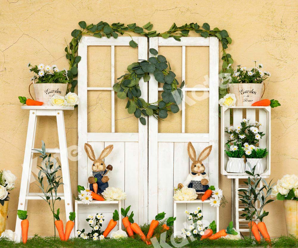 Sfondo di Pasqua Bunny Giallo Muro Screpolato Progettato da Emetselch