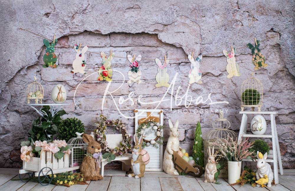 Kate Easter Stone Wall Backdrop for Photography Designed By Rose Abbas