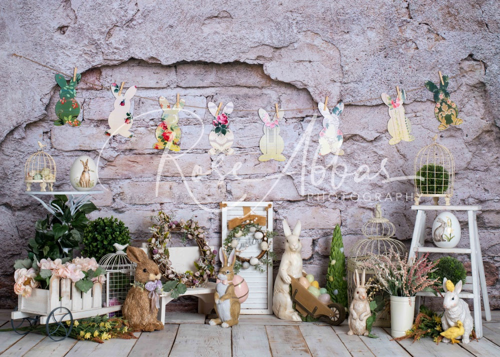 Kate Easter Stone Wall Backdrop for Photography Designed By Rose Abbas