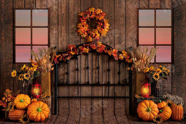 Kate Fall Pumpkin Backdrop Wood Board for Photography