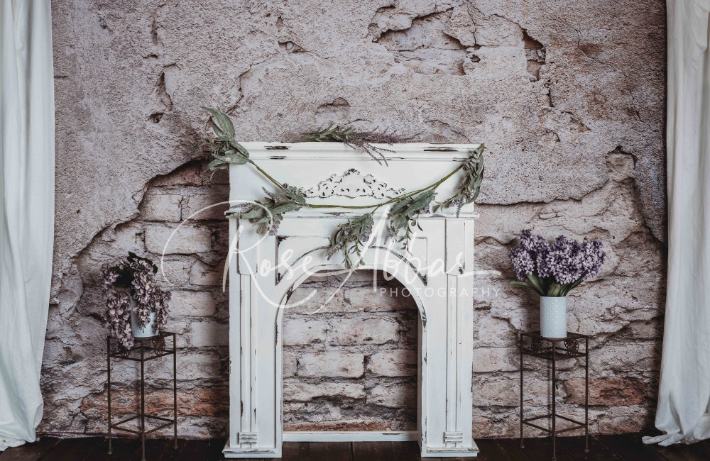 Kate Floral Fireplace Backdrop Brick Wall Designed By Rose Abbas