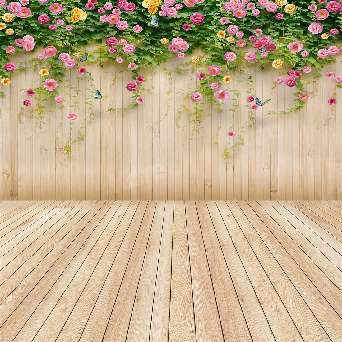 Kate Flower Backdrop wood Floral Background photography