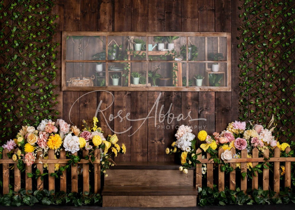 Kate Flower Wall Backdrop Outside Green Leaves Designed By Rose Abbas