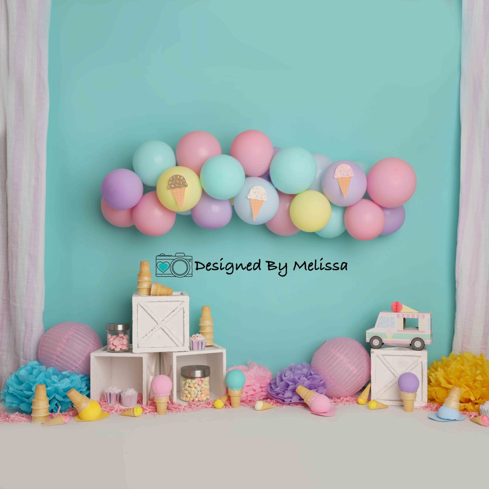 Kate Pastel Unicorn Party Backdrop Designed by Melissa King