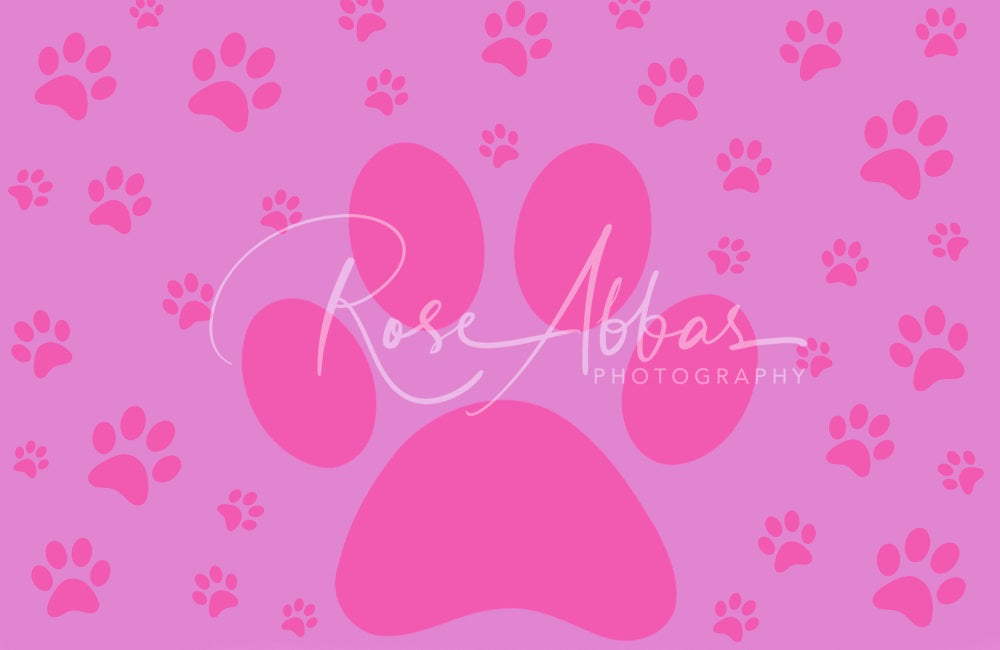 Kate Pet Magenta Backdrop Paw Print for Photography Designed By Rose Abbas