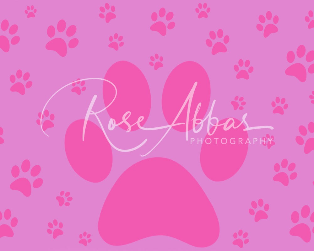 Kate Pet Magenta Backdrop Paw Print for Photography Designed By Rose Abbas