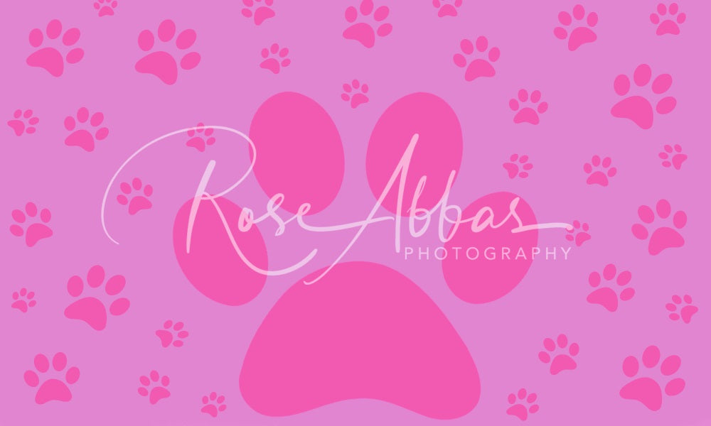 Kate Pet Magenta Backdrop Paw Print for Photography Designed By Rose Abbas