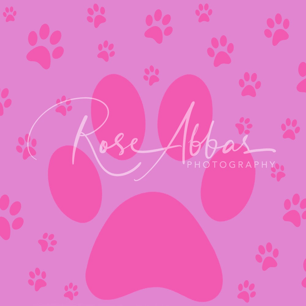 Kate Pet Magenta Backdrop Paw Print for Photography Designed By Rose Abbas