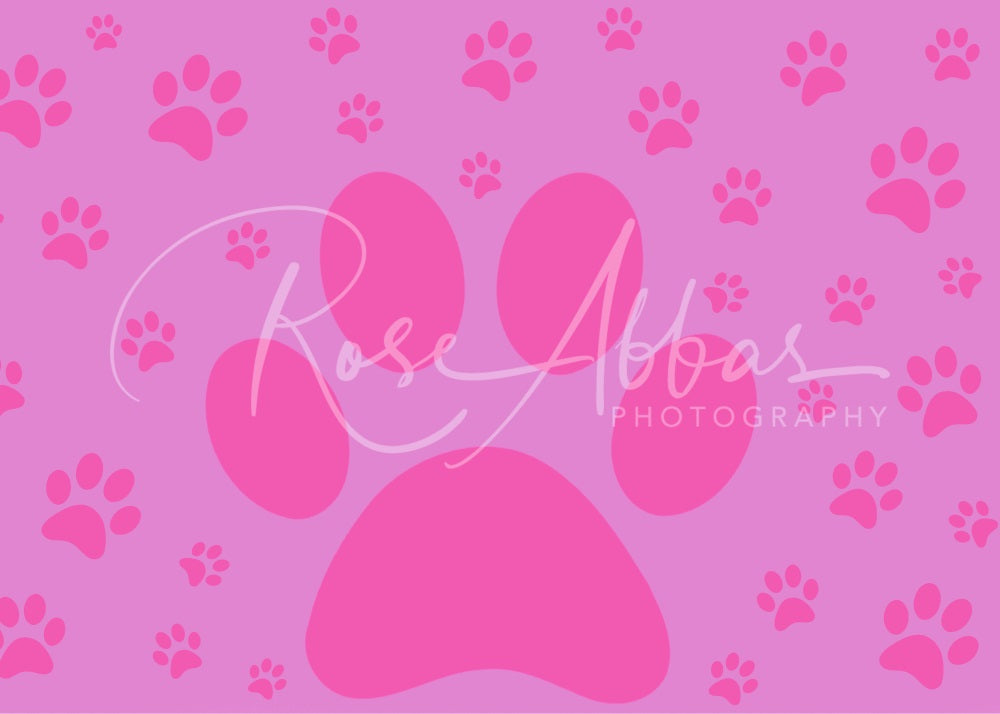 Kate Pet Magenta Backdrop Paw Print for Photography Designed By Rose Abbas