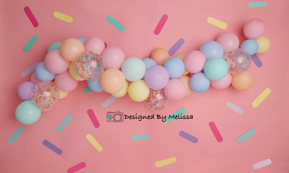 Pastel Ballon Sprinkles Achtergrond Ontworpen door Melissa King