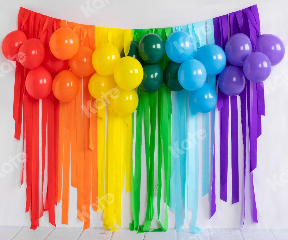 Kate Rainbow Backdrop Birthday Balloon Designed by Emetselch