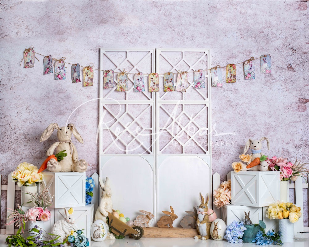 Kate Spring/Easter Bunny Backdrop White Door for Photography Designed By Rose Abbas