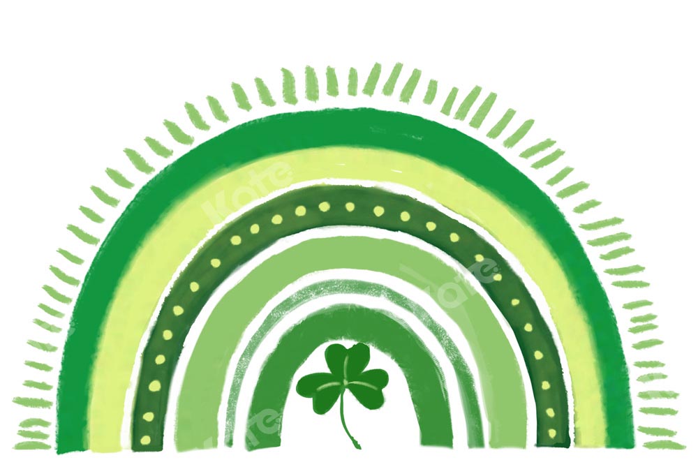 Kate St.Patrick's Day Backdrop Rainbow Green Lucky Clover for