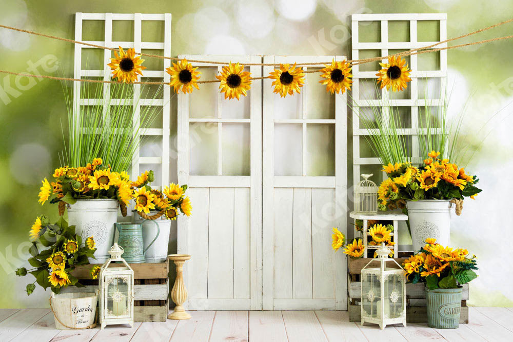 Kate Sunflowers Window Summer Backdrop Designed by Emetselch