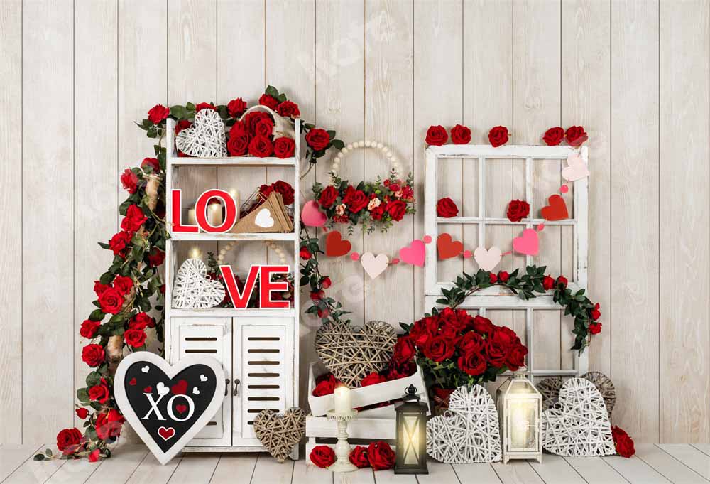 Kate Valentine's Day Backdrop Rose Shelf for Photography