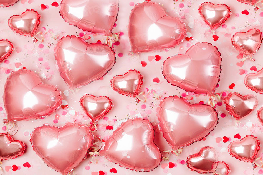 Kate Valentine's Day Pink Love Heart Balloon Romantic Room Backdrop De