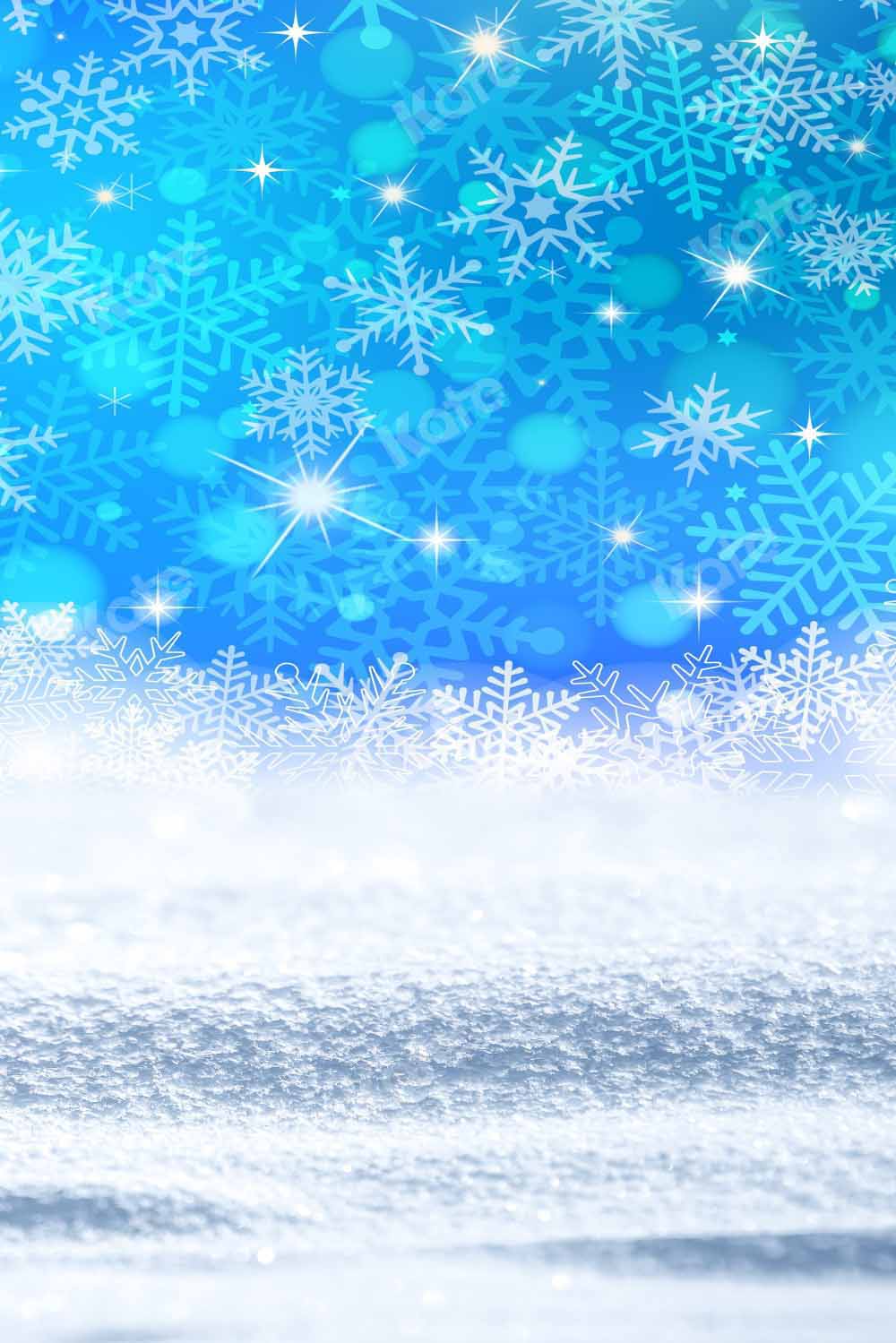 Sfondo invernale blu con fiocchi di neve progettato da Chain Photography