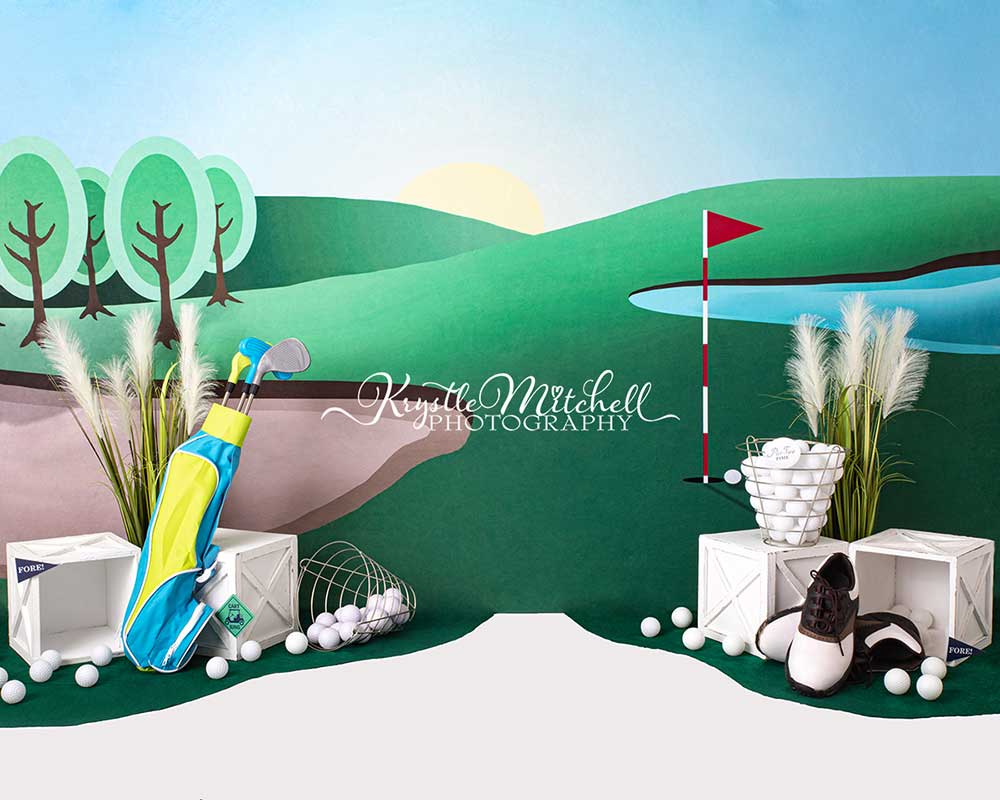 Kate Cake Smash Backdrop Golf Hole Party Designed By Krystle Mitchell Photography - Kate Backdrop
