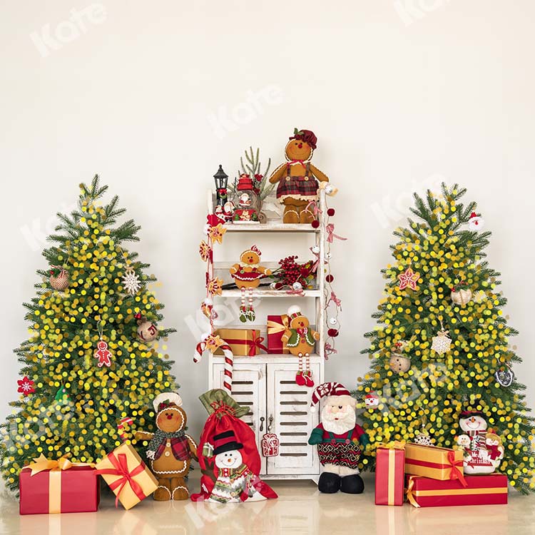 Kate Christmas Tree Gift Shelf Teddy Bear Backdrop Designed by Emetselch - Kate Backdrop