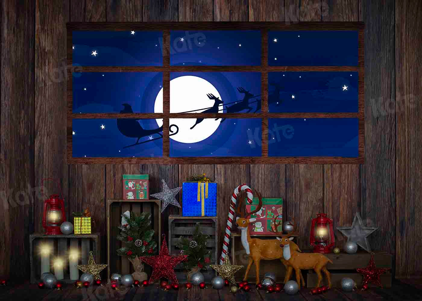 Kate Christmas Gift Star Night Backdrop Designed by Emetselch - Kate Backdrop