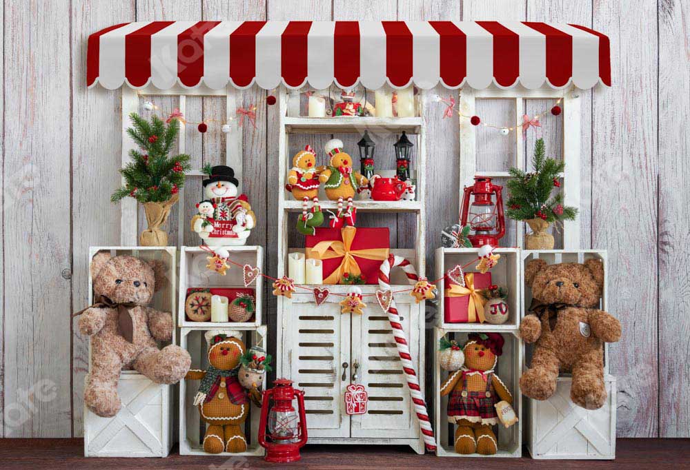 Kate Christmas Gift Teddy Bear Backdrop Designed by Emetselch - Kate Backdrop