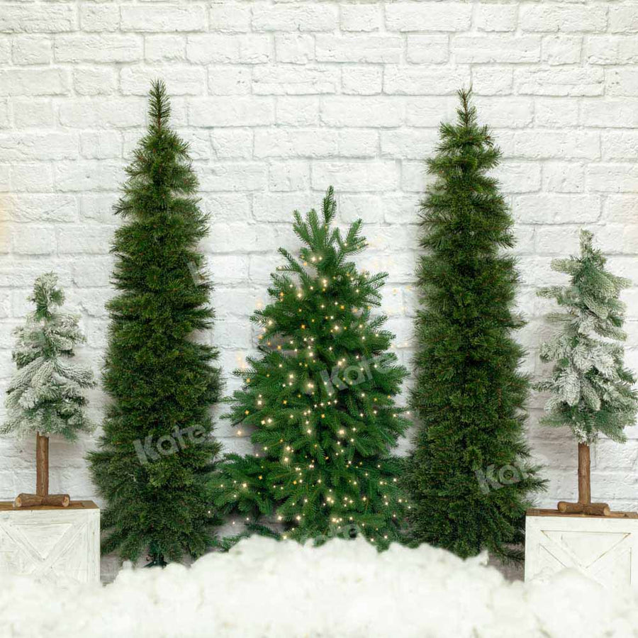 Kate Christmas Tree Backdrop White Wall for Photography