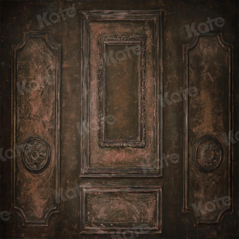 Kate Dark Brown Retro Door Backdrop for Photography - Kate Backdrop