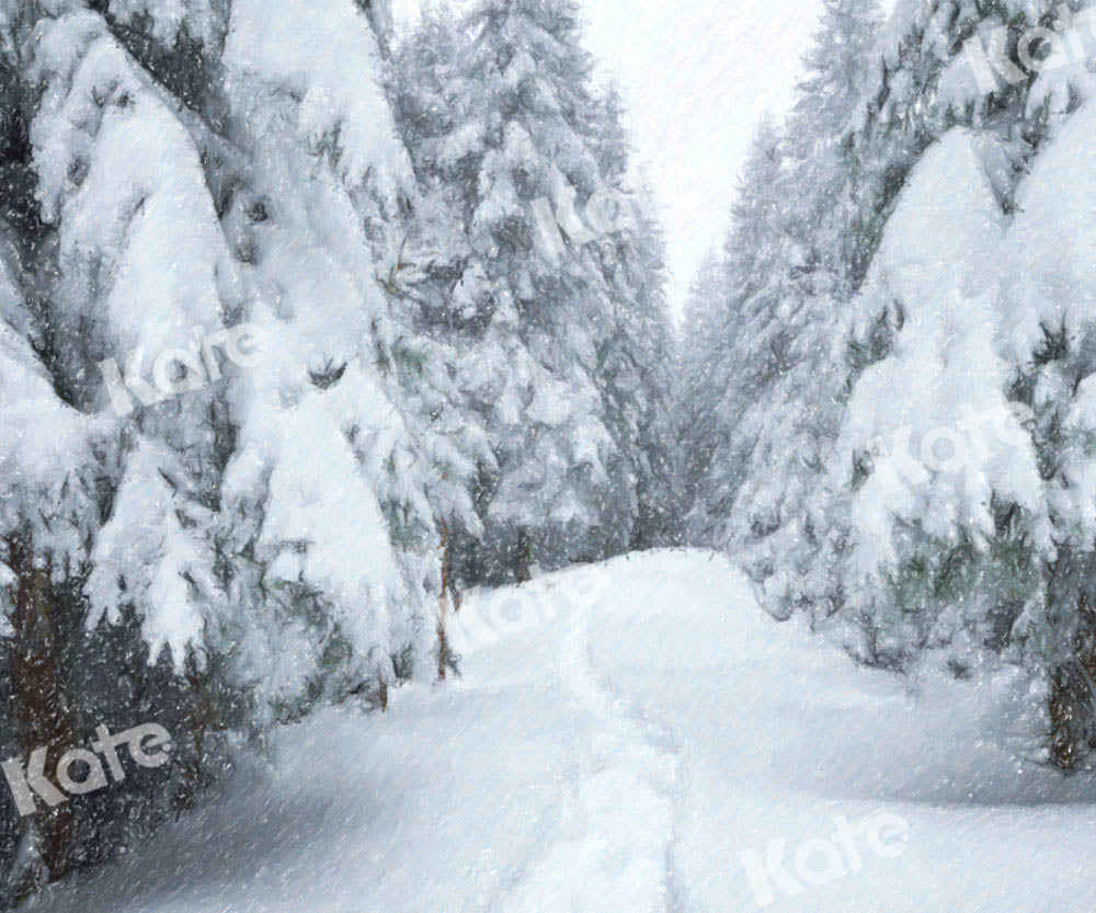 Kate Winter Snowfield Scene Backdrop Forest Designed by GQ - Kate Backdrop