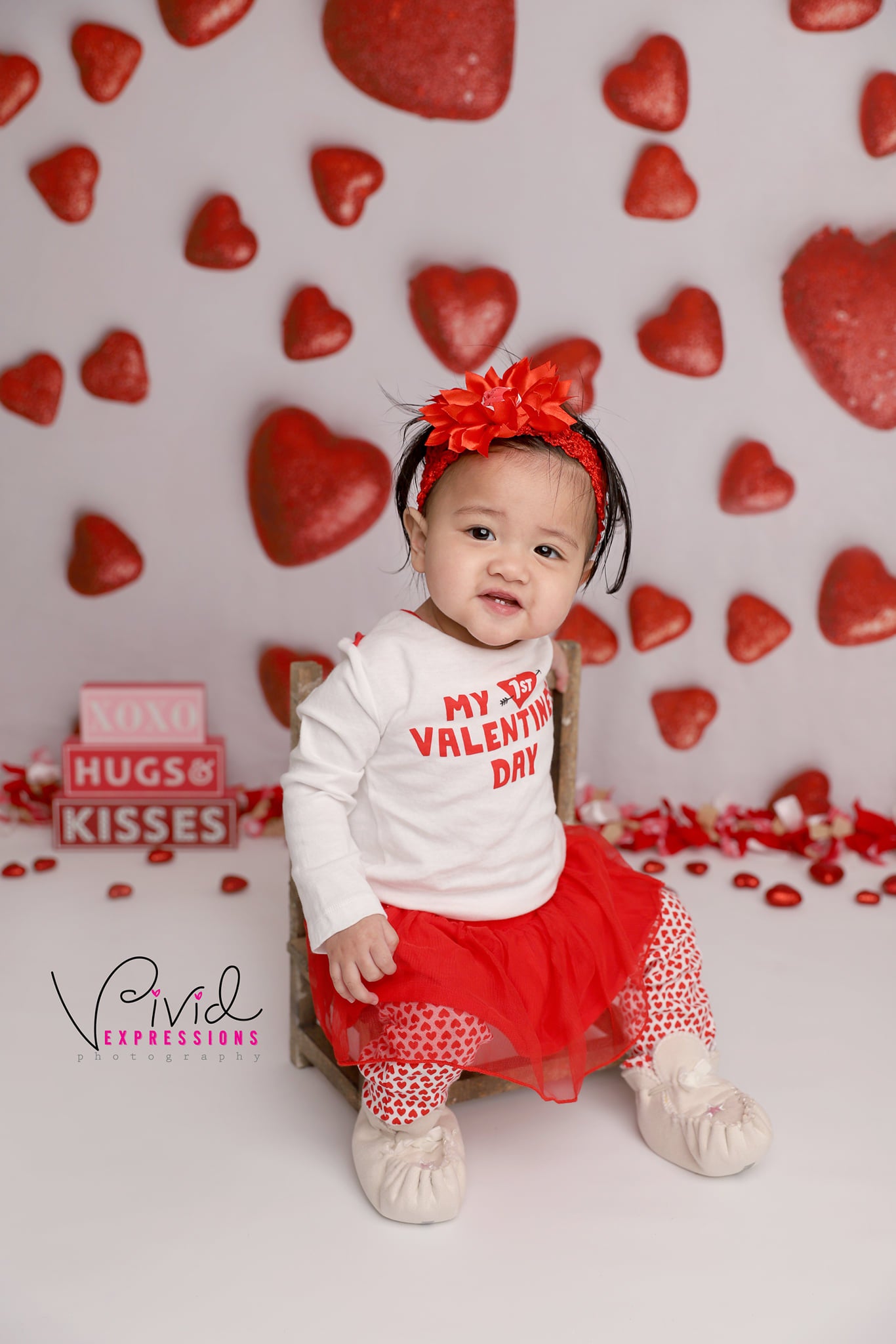 Kate Valentine's Day Red Hearts Backdrop Designed by Melissa King - Kate Backdrop